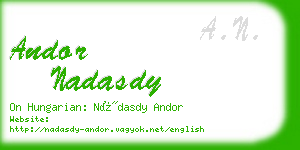 andor nadasdy business card
